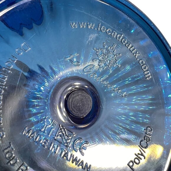 Vtg Le Cadeaux Blue Milano Wine Goblet Set of 6 Glasses Polycarbonate Taiwan - Picture 6 of 8